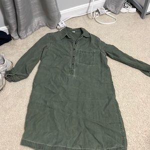 Olive green jean dress